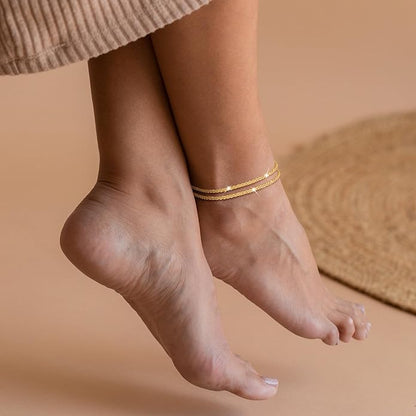 Bracelets for Women, Glitter WaterproofAdjustable Anklet for Women, Anklets, Summer BeachAnklet Jewelry